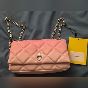 NWT Marc Jacobs Pink And White Ombre Quilted Chain Crossbody Bag